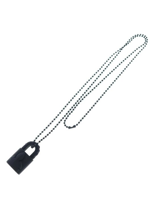 Chrome Hearts Rubber Padlock Flerknee Slcn Necklace Silicone Black